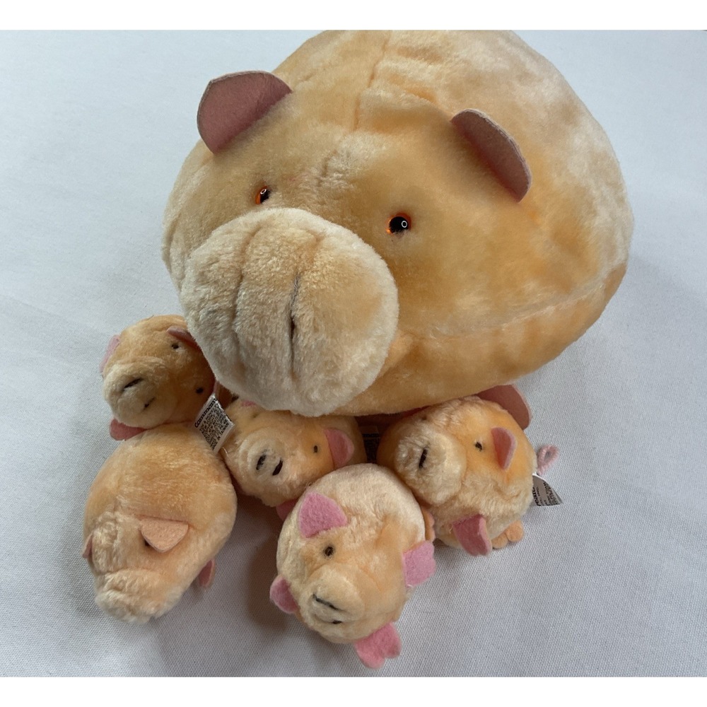 Vintage Commonwealth Pig And Piglets Plush 1985 Toy And‎ Novelty Co RARE